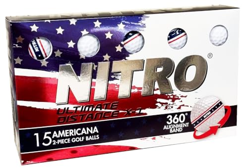 Nitro Explosive Distance EX-1 USA Golf Balls - 1 Box 15 Limited Edition