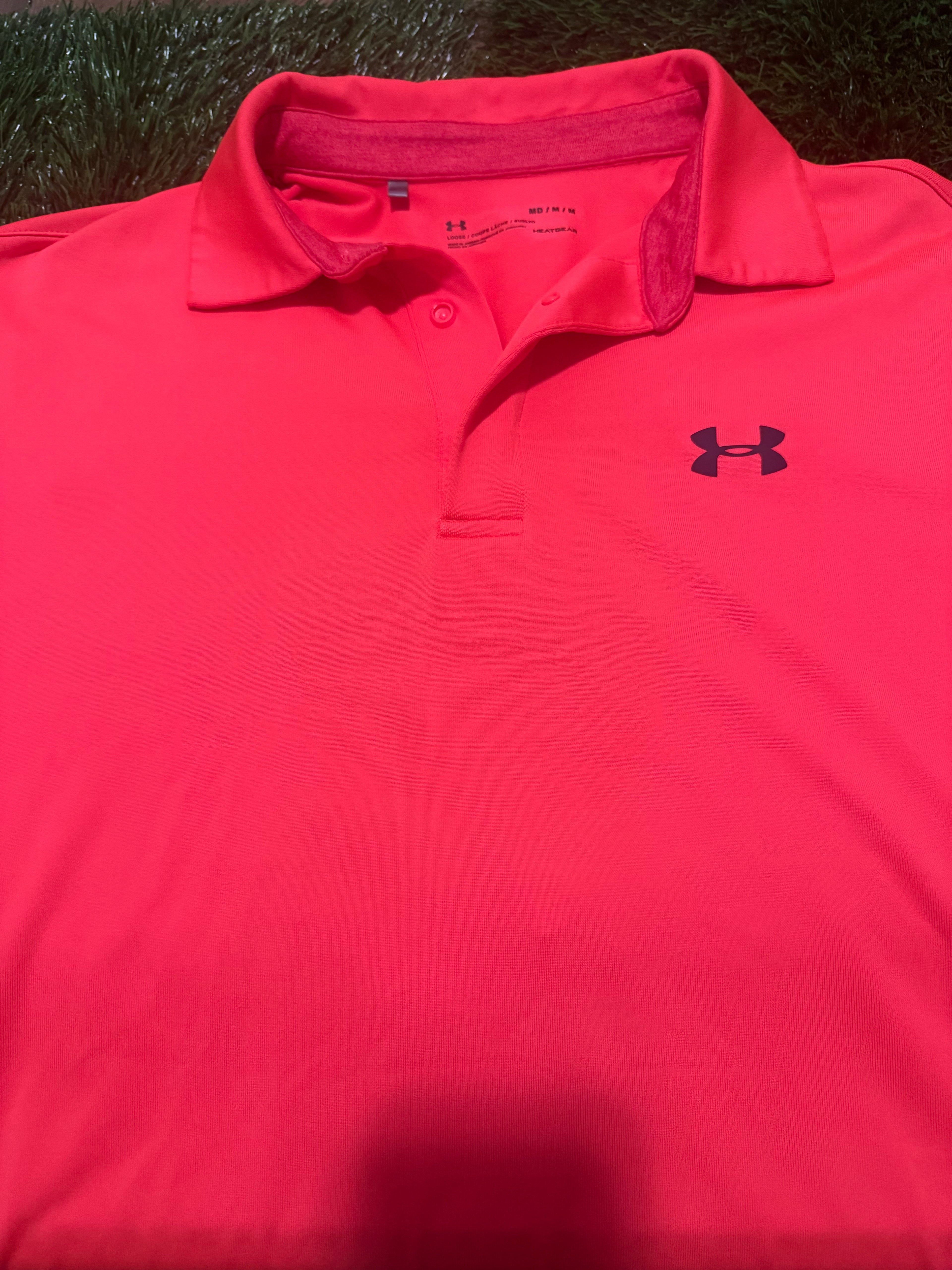 Under Armour Orange Polo Golf Shirt - Medium