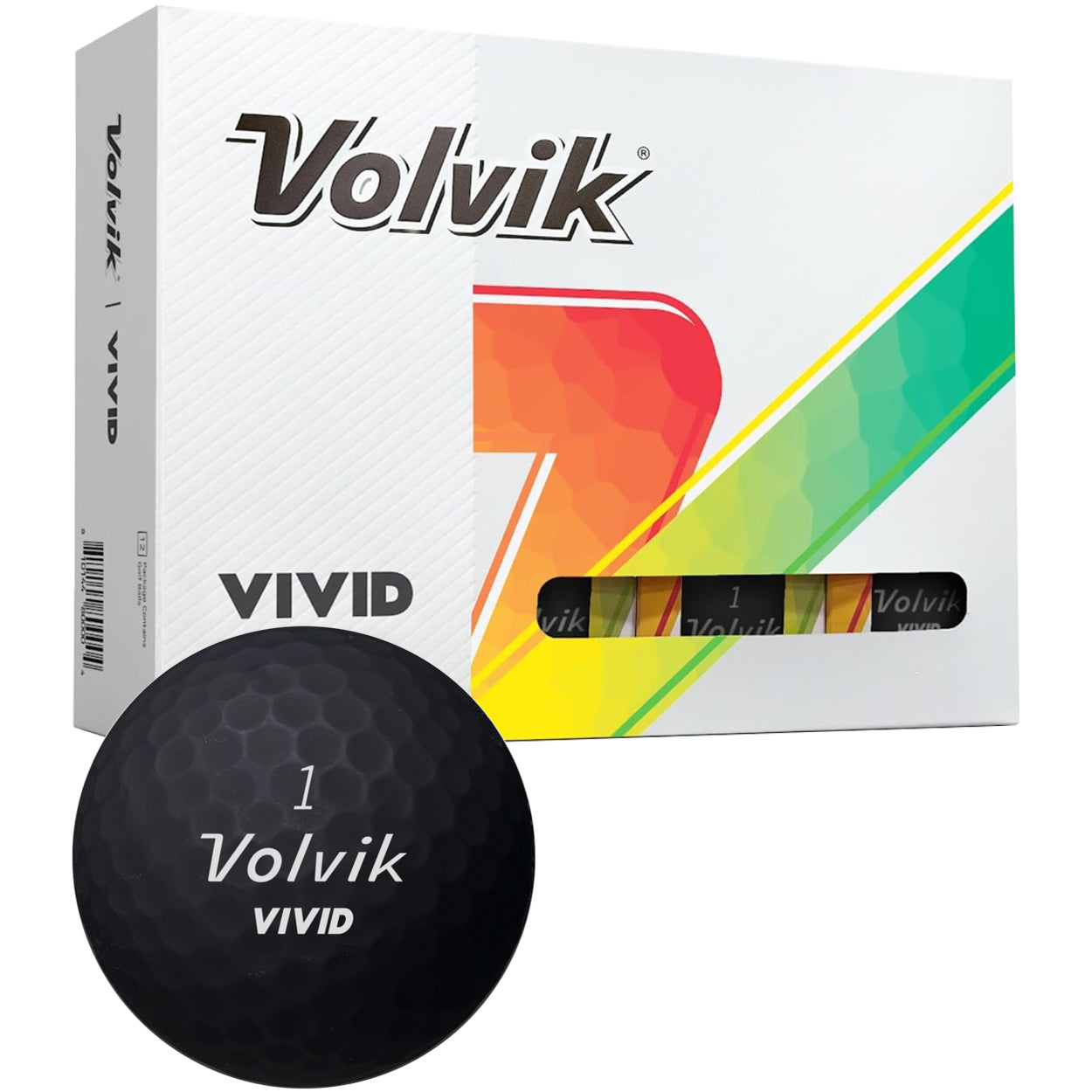 Volvik Vivid Black Golf Ball - 1 Dozen (New)