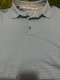Walter Hagen Blue Stripe Polo Golf Shirt - Large